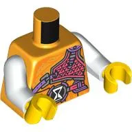 Torso, Lavender Straps, Coral Armor, Black/White Hourglass print, White Arms, Yellow Hands