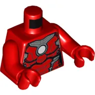 Torso Armor with Siler Plates and White Circle (Arc Reactor) Print (Iron Man), Red Arms and Hands