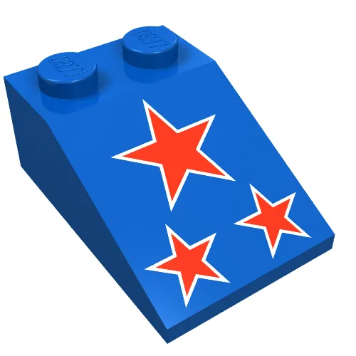 Slope 33° 3 x 2 with Red Stars Print