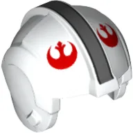 Helmet Rebel Pilot, Center Ridge with Red Rebel Logo and Silver Center Stripe Print