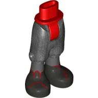 Minidoll Hips and Cropped Trousers with Pearl Titanium Legs, Black Shoes with Red Trim print