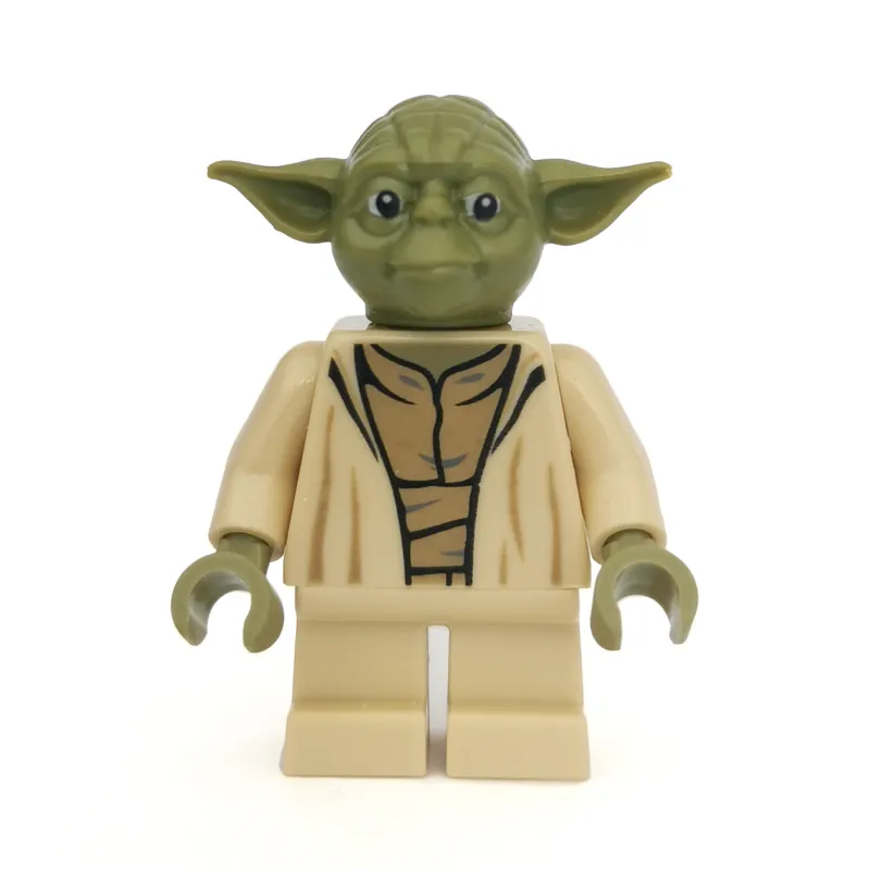Yoda, Olive Green Head, Dark Tan Undershirt, Thick Creases