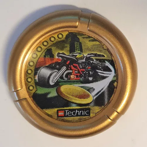 Large Figure Throwing Disk, Millennia, 9 Pips, Motorcycle and Throwing Disk Print