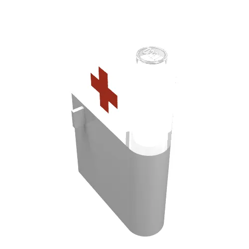 Door 1 x 3 x 4 Right with Window and Red Cross Print, Upper