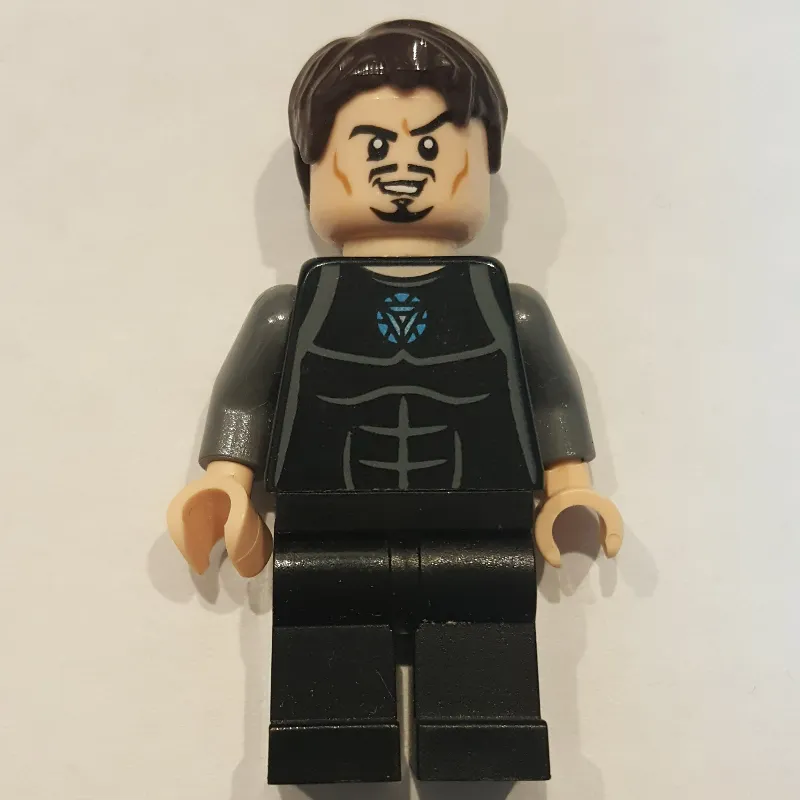 Tony Stark in Black Shirt with Chest Arc Reactor