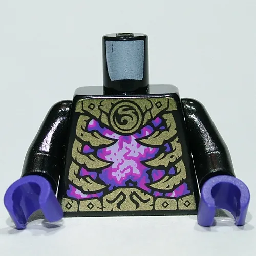 Torso Gold Ribs, Belt, Purple/Pink Chest print, Black Arms, Dark Purple Hands