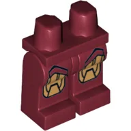 Hips and Dark Red Legs with Iron Man Gold Knee Plates Print 1