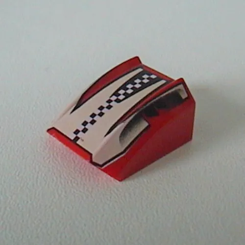 Slope Curved 2 x 2 with Lip, No Studs with Checkered Stripe Print [8350]