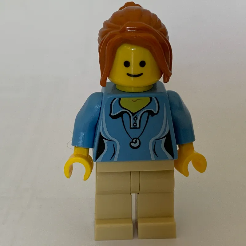 Medium Blue Torso, Tan Legs, Dark Orange Hair