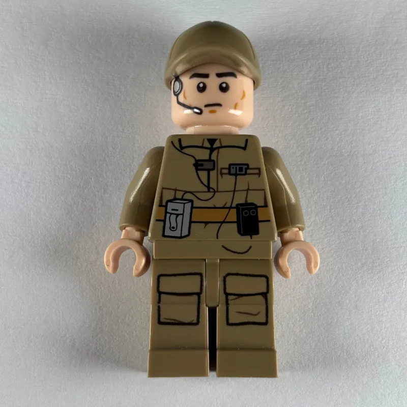 Rebel Technician / Ground Crew, Dark Tan Uniform, Printed Headset