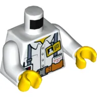 Torso Shirt, ID Badge, Utility Belt, Grey Suspenders, Notepad/Notebook, Radio Print, White Arms, Yellow Hands