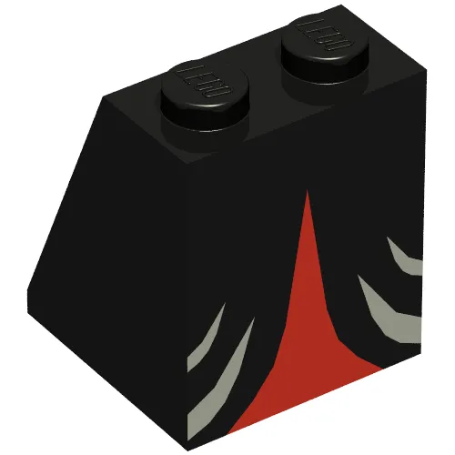 Slope 65° 2 x 2 x 2 Smooth without Bottom Tube with Witch's Dress Print