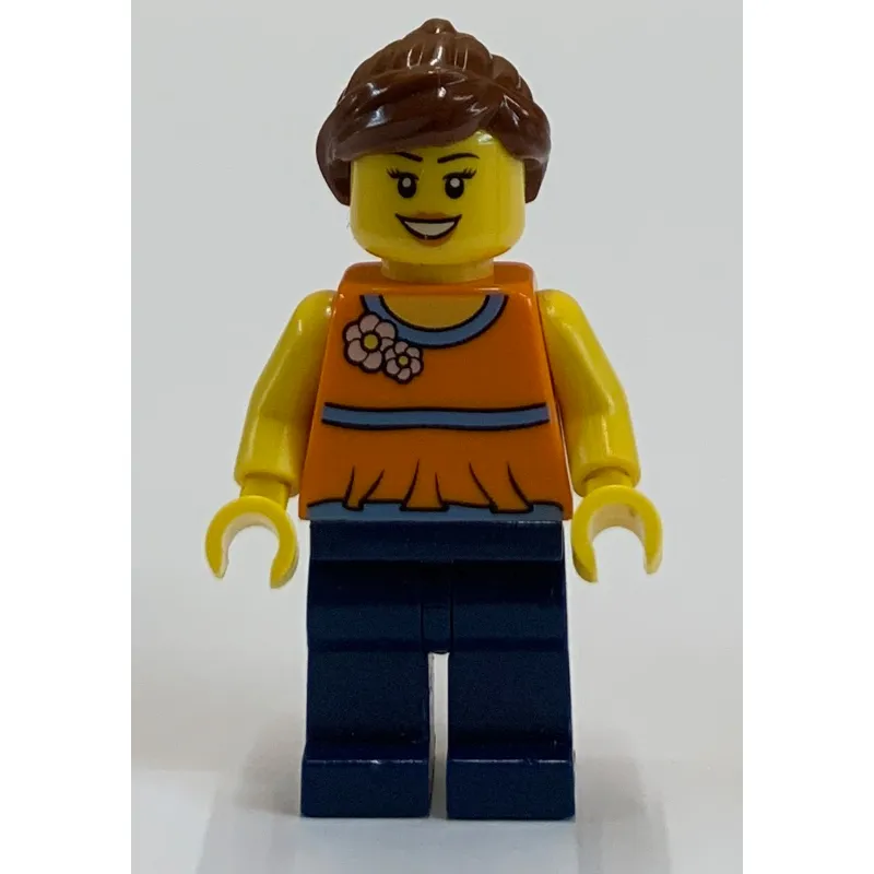 Orange Torso, Dark Blue Legs, Reddish Brown Hair