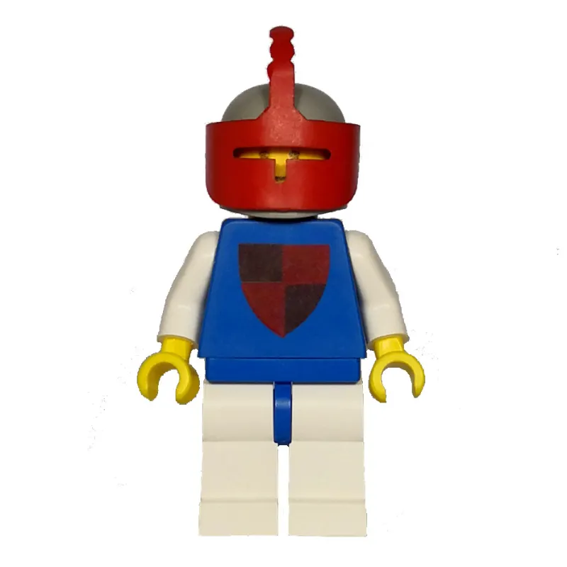 Knight (Quartered Shield) - White Legs, Red Visor