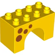 Duplo Brick 2 x 4 x 2 Arch with Dark Orange Spots Print