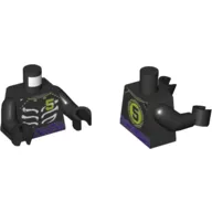 Torso Muscles, Lime '5', Purple Belt Print, Black Arms and Hands