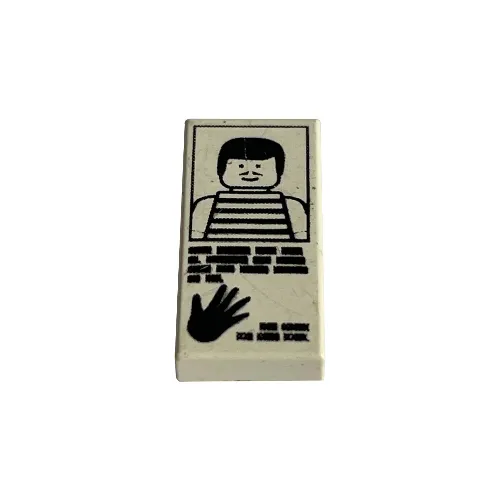 Tile 1 x 2 with Hand Print and Striped Shirt Print