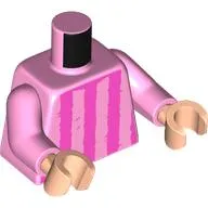 Torso, Dark Pink Stripes print, Bright Pink Arms, Light Nougat Hands