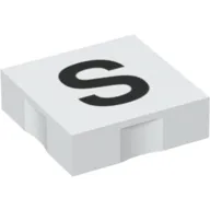 Duplo Tile 2 x 2 with Capital 'S' Print