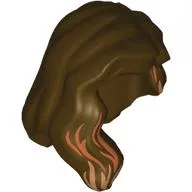 Hair Mid-Length with Part over Front of Right Shoulder and Nougat/Medium Nougat Streaks print