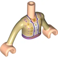 Minidoll Torso Girl, Tan Jacket, White Shirt, Gold Necklace print, Light Nougat Arms and Hands