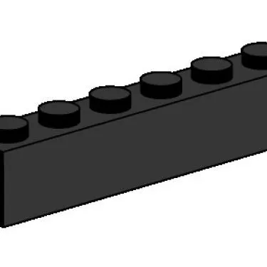 1 x 6 Black Bricks
