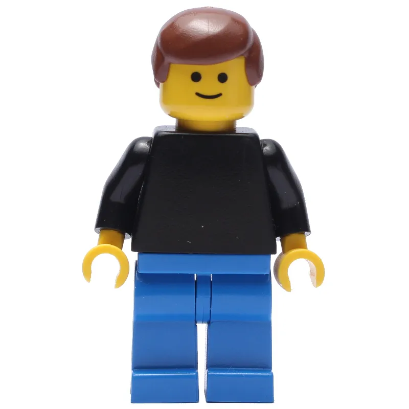 Man, Plain Black Torso, Blue Legs, Reddish Brown Hair