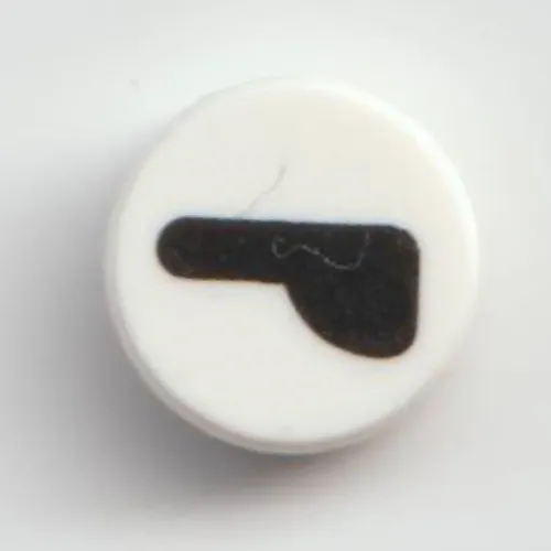 Tile Round 1 x 1 with Straight Line and Quarter Circle (Winking Eye) print