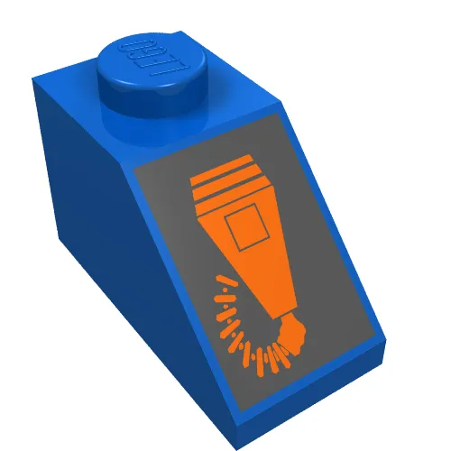 Slope 45° 2 x 1 with Bottom pin, with Orange Microphone Print