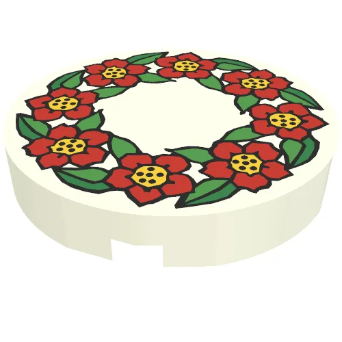Tile Round 2 x 2 with Scala Flower Print