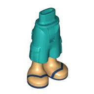 Minidoll Hips and Cargo Pants with Warm Tan Legs and Dark Blue Sandals Print