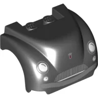 Vehicle Body, Wheel Arch / Mudguard 3 x 4 x 2 with Flat Top, Steep Front and Curved Fenders with Headlights, Grille, Curved Bumper and Smile with Teeth Print