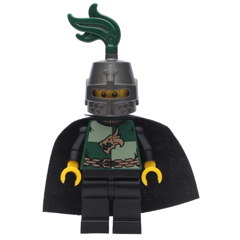 Dragon Knight, Dark Green, Helmet with Dark Green Plume, Cape
