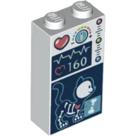 Brick 1 x 2 x 3 with Heart-Rate Monitor, Cat X-Ray Screen print