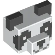 Animal Body Part, Panda Head, Pixelated Eyes, Nose, and Mouth Print