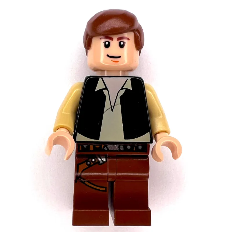 Han Solo, Black Vest, Reddish Brown Legs, Black Eyes - 3626c Head