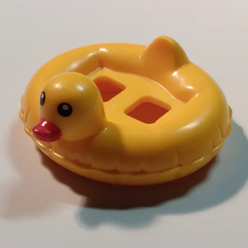 Minifig Hipwear Duck Swim Ring / Floatie / Inflatable Black Eyes and Red Beak Print