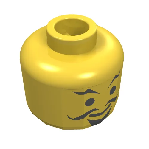 Minifig Head Imperial Armada, Wiry Moustache, Goatee and Eyebrows Print