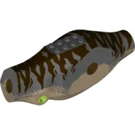 Animal Body Part, Dinosaur, Tyrannosaurus Rex Body with Dark Bluish Gray Top with Dark Brown Stripes Print