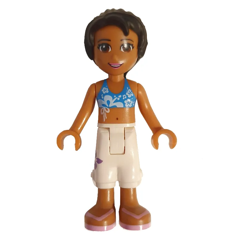 Joanna - Dark Azure Bikini, White Trousers