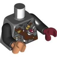 Torso, Odd Hands, Reddish Brown Strap, Spray Can, Monkie Kid Logo Print, Black Arms, Left Dark Red Hand, Right Nougat Hand