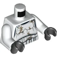 Torso Armor Stormtrooper, Detailed Armor, Dirt Stains Print, White Arms, Black Hands