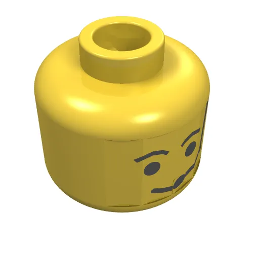 Minifig Head Rebel Pilot, Eyebrows and Headset Print [Blocked Open Stud]