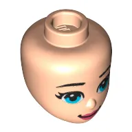 Minidoll Head Medium Blue Eyes, Coral Lips