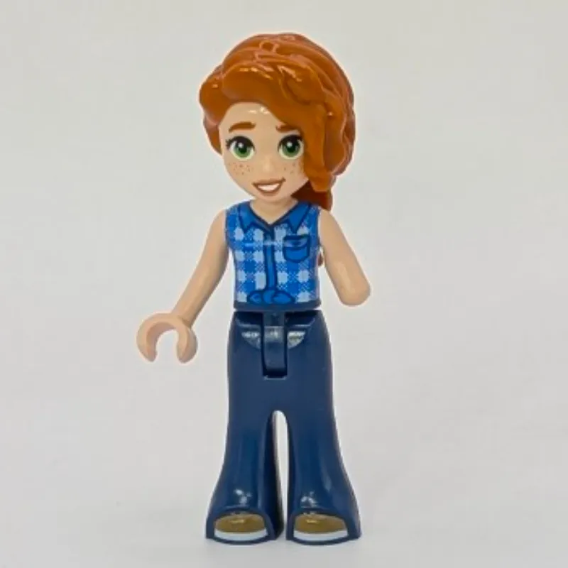 Autumn, Blue Plaid Shirt, Dark Blue Pants