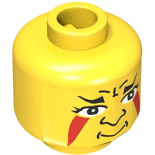 Minifig Head Indian, Face Paint with Painted Triangles Print [Blocked Open Stud]