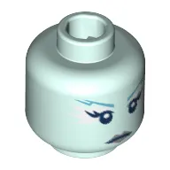 Minifig Head Ice Queen, Female, Jagged Dark Azure Eyebrows, White at Sides of Eyes, Silver Lips Print