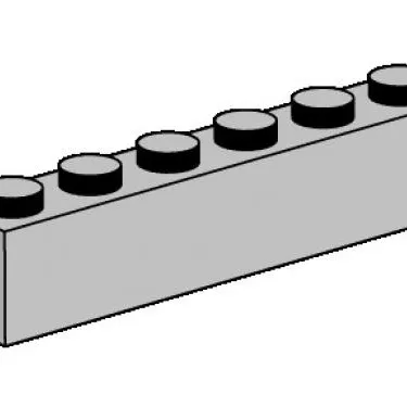 1 x 6 Light Gray Bricks