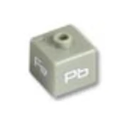 Pen Bead, Square with 'Fe', 'U', 'Mn', and 'Pb' Print
