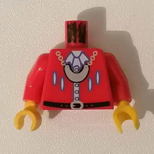 Torso Imperial Armada Uniform Jacket Black Belt, Silver Buttons, Necklace Print, Red Arms, Yellow Hands